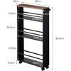 image:imageYAMAZAKI Home Slim Rolling Storage Cart  Narrow Kitchen Storage Cabinet with Handle Slim Storage Cart with Wheels Easy Assembly 32  Steel Black