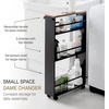 image:imageYAMAZAKI Home Slim Rolling Storage Cart  Narrow Kitchen Storage Cabinet with Handle Slim Storage Cart with Wheels Easy Assembly 32  Steel Black
