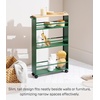 image:imageYAMAZAKI Home Slim Rolling Storage Cart  Narrow Kitchen Storage Cabinet with Handle Slim Storage Cart with Wheels Easy Assembly 32  Steel Forest Green