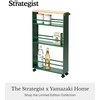 image:imageYAMAZAKI Home Slim Rolling Storage Cart  Narrow Kitchen Storage Cabinet with Handle Slim Storage Cart with Wheels Easy Assembly 32  Steel Forest Green