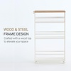 image:imageYAMAZAKI Home Slim Rolling Storage Cart  Narrow Kitchen Storage Cabinet with Handle Slim Storage Cart with Wheels Easy Assembly 32  Steel White