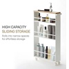 image:imageYAMAZAKI Home Slim Rolling Storage Cart  Narrow Kitchen Storage Cabinet with Handle Slim Storage Cart with Wheels Easy Assembly 32  Steel White