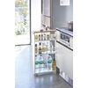 image:imageYAMAZAKI Home Slim Rolling Storage Cart  Narrow Kitchen Storage Cabinet with Handle Slim Storage Cart with Wheels Easy Assembly 32  Steel White