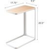 image:imageYAMAZAKI Home Small Metal and Wood Bedside Compact Side Table for Modern Living Room  Narrow C Shaped Slim End Table Steel One Size Black  Compact metal and wood bedside table or couch table with a narrow Cshaped design Built for daily use Living room deskWhite