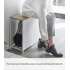image:imageYAMAZAKI Home Storage Bench Entryway Mudroom Shelf with Wood Bench Black  Metal entrance mudroom storage shelf rack for slippers shoes boots or bags Designed for convenient home organizationWhite
