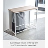 image:imageYAMAZAKI Home Storage Bench Entryway Mudroom Shelf with Wood Bench Black  Metal entrance mudroom storage shelf rack for slippers shoes boots or bags Designed for convenient home organizationWhite