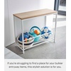 image:imageYAMAZAKI Home Storage Bench Entryway Mudroom Shelf with Wood Bench Black  Metal entrance mudroom storage shelf rack for slippers shoes boots or bags Designed for convenient home organizationWhite