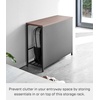 image:imageYAMAZAKI Home Storage Bench Entryway Mudroom Shelf with Wood Bench Black  Metal entrance mudroom storage shelf rack for slippers shoes boots or bags Designed for convenient home organizationBlack