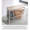 image:imageYAMAZAKI Home Storage Bench Entryway Mudroom Shelf with Wood Bench Black  Metal entrance mudroom storage shelf rack for slippers shoes boots or bags Designed for convenient home organizationWhite