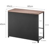 image:imageYAMAZAKI Home Storage Bench Entryway Mudroom Shelf with Wood Bench Black  Metal entrance mudroom storage shelf rack for slippers shoes boots or bags Designed for convenient home organizationBlack