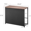 image:imageYAMAZAKI Home Storage Bench Entryway Mudroom Shelf with Wood Bench Black  Metal entrance mudroom storage shelf rack for slippers shoes boots or bags Designed for convenient home organizationBlack