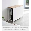 image:imageYAMAZAKI Home Storage Bench Entryway Mudroom Shelf with Wood Bench Black  Metal entrance mudroom storage shelf rack for slippers shoes boots or bags Designed for convenient home organizationWhite