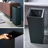 image:imageYAMAZAKI Home Tall Slim Trash Can  Modern Square Steel Waste Basket with Handle White Metal Trash Can for Kitchen Bathroom or Office 725 Gallons Slim Tall DesignBlack