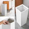 image:imageYAMAZAKI Home Tall Slim Trash Can  Modern Square Steel Waste Basket with Handle White Metal Trash Can for Kitchen Bathroom or Office 725 Gallons Slim Tall DesignWhite