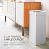 image:imageYAMAZAKI Home Tall Slim Trash Can  Modern Square Steel Waste Basket with Handle White Metal Trash Can for Kitchen Bathroom or Office 725 Gallons Slim Tall DesignWhite