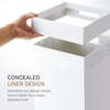 image:imageYAMAZAKI Home Tall Slim Trash Can  Modern Square Steel Waste Basket with Handle White Metal Trash Can for Kitchen Bathroom or Office 725 Gallons Slim Tall DesignWhite