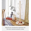 image:imageYAMAZAKI Home Tosca Accessory Tree  Jewelry Organizer Stand With Tray  Steel  WoodWhite