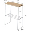image:imageYAMAZAKI Home Tosca Narrow Living Room End Table  Slim Side Storage Shelf Stand Furniture Metal and Wood Modern Skinny Accent Table 22  Steel  Wood  Slim side storage shelf stand End table featuring durable metal and wood construction Undershelf for extra storageWhite