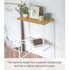 image:imageYAMAZAKI Home Tosca Narrow Living Room End Table  Slim Side Storage Shelf Stand Furniture Metal and Wood Modern Skinny Accent Table 22  Steel  Wood  Slim side storage shelf stand End table featuring durable metal and wood construction Undershelf for extra storageWhite