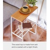 image:imageYAMAZAKI Home Tosca Narrow Living Room End Table  Slim Side Storage Shelf Stand Furniture Metal and Wood Modern Skinny Accent Table 22  Steel  Wood  Slim side storage shelf stand End table featuring durable metal and wood construction Undershelf for extra storageWhite