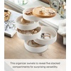 image:imageYAMAZAKI Home Tosca Stacked Accessory Trays With Wooden Lid  Open  Abs Plastic  Elegant 5tier rotating jewelry organizer features stacked accessory trays made from durable ABS plastic Easy to assembleOpen