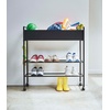 image:imageYAMAZAKI Home Tower Entryway Or Garage Rolling Metal Storage Rack for Shoes Sporting Goods Plants Gardening Supplies Or Toys 2933  Steel  Holds 6 Pairs of ShoesBlack