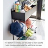 image:imageYAMAZAKI Home Tower Entryway Or Garage Rolling Metal Storage Rack for Shoes Sporting Goods Plants Gardening Supplies Or Toys 2933  Steel  Holds 6 Pairs of ShoesBlack