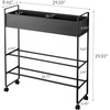 image:imageYAMAZAKI Home Tower Entryway Or Garage Rolling Metal Storage Rack for Shoes Sporting Goods Plants Gardening Supplies Or Toys 2933  Steel  Holds 6 Pairs of ShoesBlack