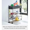 image:imageYAMAZAKI Home Tower Entryway Or Garage Rolling Metal Storage Rack for Shoes Sporting Goods Plants Gardening Supplies Or Toys 2933  Steel  Holds 6 Pairs of ShoesBlack