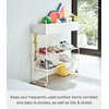 image:imageYAMAZAKI Home Tower Entryway Or Garage Rolling Metal Storage Rack for Shoes Sporting Goods Plants Gardening Supplies Or Toys 2933  Steel  Holds 6 Pairs of ShoesWhite