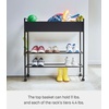 image:imageYAMAZAKI Home Tower Entryway Or Garage Rolling Metal Storage Rack for Shoes Sporting Goods Plants Gardening Supplies Or Toys 2933  Steel  Holds 6 Pairs of ShoesBlack