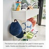 image:imageYAMAZAKI Home Tower Entryway Or Garage Rolling Metal Storage Rack for Shoes Sporting Goods Plants Gardening Supplies Or Toys 2933  Steel  Holds 6 Pairs of ShoesWhite