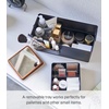 image:imageYAMAZAKI Home Tower Large Makeup Organizer Cosmetic Caddy With Handle Vanity Storage Drawer With Lid  Steel  WoodBlack