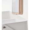 image:imageYAMAZAKI Home Tower Large Makeup Organizer Cosmetic Caddy With Handle Vanity Storage Drawer With Lid  Steel  WoodWhite