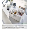 image:imageYAMAZAKI Home Tower Large Makeup Organizer Cosmetic Caddy With Handle Vanity Storage Drawer With Lid  Steel  WoodWhite