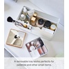 image:imageYAMAZAKI Home Tower Large Makeup Organizer Cosmetic Caddy With Handle Vanity Storage Drawer With Lid  Steel  WoodWhite