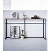 image:imageYAMAZAKI Home Tower Long Console Table for Entryway Or Hallways Narrow Behnd Sofa Table with Wooden Top  Long console table perfect for entryways or hallways Features a beautiful wooden top and a functional lower metal shelfBlack