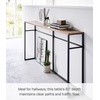 image:imageYAMAZAKI Home Tower Long Console Table for Entryway Or Hallways Narrow Behnd Sofa Table with Wooden Top  Long console table perfect for entryways or hallways Features a beautiful wooden top and a functional lower metal shelfBlack