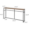 image:imageYAMAZAKI Home Tower Long Console Table for Entryway Or Hallways Narrow Behnd Sofa Table with Wooden Top  Long console table perfect for entryways or hallways Features a beautiful wooden top and a functional lower metal shelfBlack