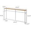 image:imageYAMAZAKI Home Tower Long Console Table for Entryway Or Hallways Narrow Behnd Sofa Table with Wooden Top  Long console table perfect for entryways or hallways Features a beautiful wooden top and a functional lower metal shelfWhite