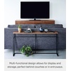 image:imageYAMAZAKI Home Tower Long Console Table for Entryway Or Hallways Narrow Behnd Sofa Table with Wooden Top  Long console table perfect for entryways or hallways Features a beautiful wooden top and a functional lower metal shelfBlack