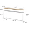 image:imageYAMAZAKI Home Tower Long Console Table for Entryway Or Hallways Narrow Behnd Sofa Table with Wooden Top  Long console table perfect for entryways or hallways Features a beautiful wooden top and a functional lower metal shelfWhite