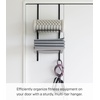 image:imageYAMAZAKI Home Tower OverTheDoor Yoga Mat Storage Hanger  3Tier Organizer for Foam Rollers Backpacks Hats Bags  Extra Closet Space Saver  SteelBlack