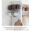 image:imageYAMAZAKI Home Tower OverTheDoor Yoga Mat Storage Hanger  3Tier Organizer for Foam Rollers Backpacks Hats Bags  Extra Closet Space Saver  SteelWhite