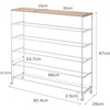 image:imageYAMAZAKI Home Tower Rolling FiveTier Shoe Rack Steel Frame with Wooden Top SpaceSaving Shoe Organizer On Wheels 34  Steel  Wood   Fivetier shoe storage organizer on wheels Durable steel frame with a wooden top A smart fit for modern homes FitsWhite