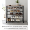 image:imageYAMAZAKI Home Tower Rolling FiveTier Shoe Rack Steel Frame with Wooden Top SpaceSaving Shoe Organizer On Wheels 34  Steel  Wood   Fivetier shoe storage organizer on wheels Durable steel frame with a wooden top A smart fit for modern homes FitsBlack