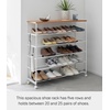 image:imageYAMAZAKI Home Tower Rolling FiveTier Shoe Rack Steel Frame with Wooden Top SpaceSaving Shoe Organizer On Wheels 34  Steel  Wood   Fivetier shoe storage organizer on wheels Durable steel frame with a wooden top A smart fit for modern homes FitsWhite