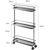 image:imageYAMAZAKI Home Tower Rolling Kitchen Island Three Tier Metal Storage Cart  Portable Organizer Shelves Utility Cart 26  Steel   Threetier metal storage cart serves as a rolling kitchen island Builtin wheels ensure smooth mobility for easy transportBlack