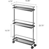 image:imageYAMAZAKI Home Tower Rolling Kitchen Island Three Tier Metal Storage Cart  Portable Organizer Shelves Utility Cart 26  Steel   Threetier metal storage cart serves as a rolling kitchen island Builtin wheels ensure smooth mobility for easy transportBlack