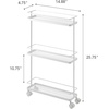 image:imageYAMAZAKI Home Tower Rolling Kitchen Island Three Tier Metal Storage Cart  Portable Organizer Shelves Utility Cart 26  Steel   Threetier metal storage cart serves as a rolling kitchen island Builtin wheels ensure smooth mobility for easy transportWhite